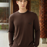 Cloudknit Men's Contrast Crew-Neck Silk-Cashmere Top