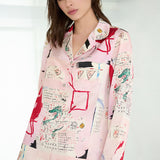 Zebra Print Silk Pyjama Top