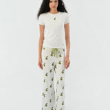 Maria Farrar Series Green Pear Crystal Knit Short-Sleeve Lounge Set