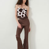 Cowboy Patchwork Silk Flared Pants