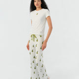 Maria Farrar Series Green Pear Crystal Knit Short-Sleeve Lounge Set