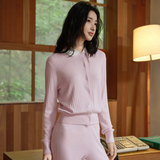 CloudKnit Silk-Cashmere Pointelle Cardigan with Silk Collar