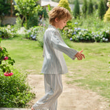 Cruise Collection Kids' Striped Silk Long Set