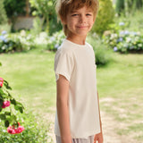 NUDE Collection Kids' Knit Short-Sleeve Long Pants Set