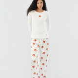 Maria Farrar Series Croissant Embroidered Crystal Long-Sleeve Knit