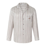 Men's Striped Embroidered Pyjama Set