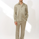 Men's Green Monogram Print Pyjama Trousers