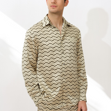 Men's Green Monogram Print Shirt