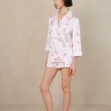 London Rose Silk Crystal Short Sleeve Set