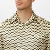 Men's Green Monogram Print Shirt