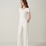 Petite Flower Knit Trousers