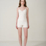 Petite Flower Knit Cami Shorts Set