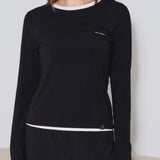 NUDE Silk-Blend Layered Long Sleeve Top