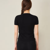 CloudKnit Dot Jacquard Silk-Cashmere Knit Short Sleeve