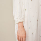 Petite Flower lace-trim long nightdress