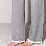 CloudKnit Silk-Cashmere Trousers with Silk Ruffle Cuffs