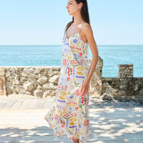 Pasta Club Collection Silk Crystal Vacation Maxi Dress