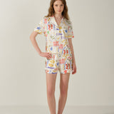 Pasta Club Collection Silk Vacation Shorts Set