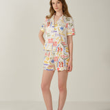 Pasta Club Collection Silk Vacation Shorts Set
