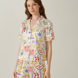 Pasta Club Collection Silk Vacation Shorts Set
