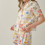 Pasta Club Collection Silk Vacation Shorts Set