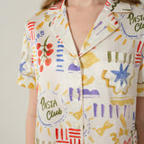 Pasta Club Collection Silk Vacation Shorts Set