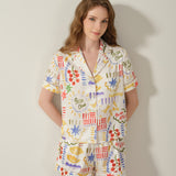 Pasta Club Collection Silk Vacation Shorts Set