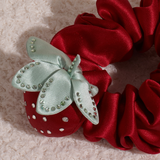 Strawberry Silk Crystal Red Strawberry Scrunchie