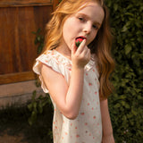 Strawberry Collection Kids' Strawberry Knit Flutter Sleeve Shorts Set
