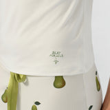 Maria Farrar Series Green Pear Crystal Knit Short-Sleeve Lounge Set