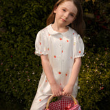 Strawberry Collection Kids' Strawberry Silk Puff Sleeve Short Set