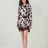 Cow Print Silk Blouse