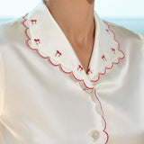 Strawberry Series Silk Short Embroidered Set