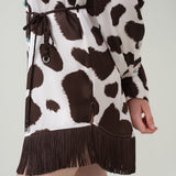 Cow Print Silk Blouse