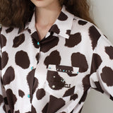 Cow Print Silk Blouse