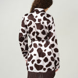 Cow Print Silk Blouse