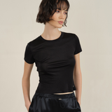 Knitted Silk Round Neck Short Sleeve