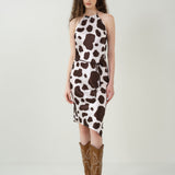 Cow Print Silk Dress