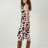 Cow Print Silk Dress