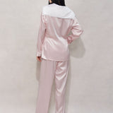 Cherry Blossom Pink Tie Silk Pyjamas Set