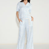 Blue Striped Short Sleeve Pyjama Set