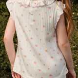 Strawberry Collection Kids' Strawberry Knit Flutter Sleeve Shorts Set