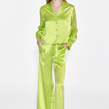 Lime Green Classic Silk Pyjama Top