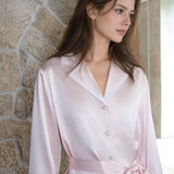 Pearl Collection Lace-Trimmed Silk Long Pyjama Set