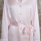 Pearl Collection Lace-Trimmed Silk Long Pyjama Set