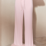 NUDE Modal-Silk Pyjama Set with Detachable Feather Trim