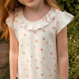 Strawberry Collection Kids' Strawberry Knit Flutter Sleeve Shorts Set