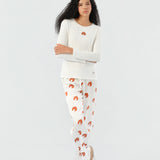 Maria Farrar Series Croissant Embroidered Crystal Long-Sleeve Knit