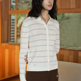 CloudKnit Striped Silk-Cotton Cardigan