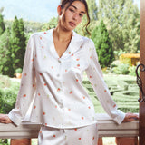 Strawberry Series Silk Lace Pyjama Long Set